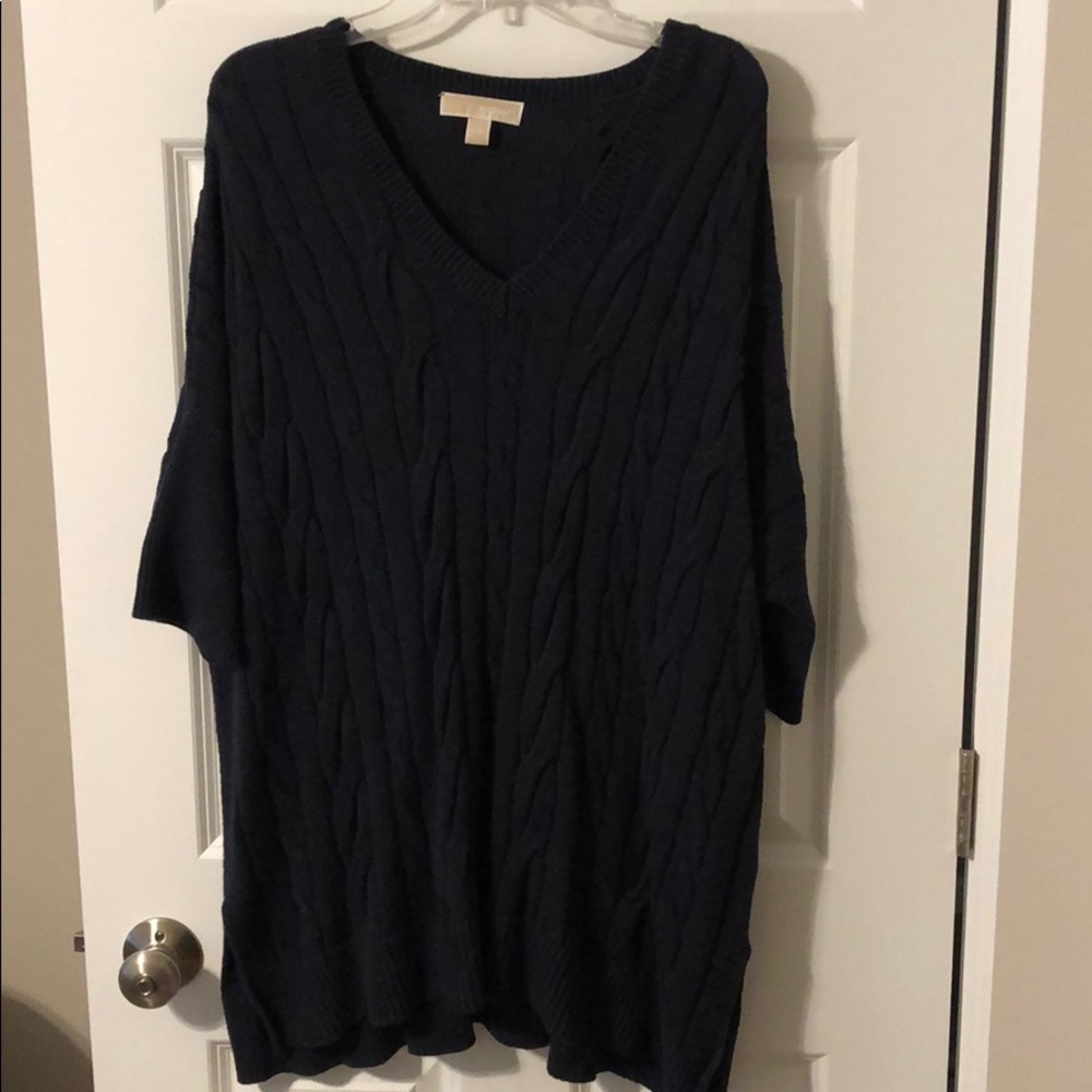Navy blue knitted oversized sweater